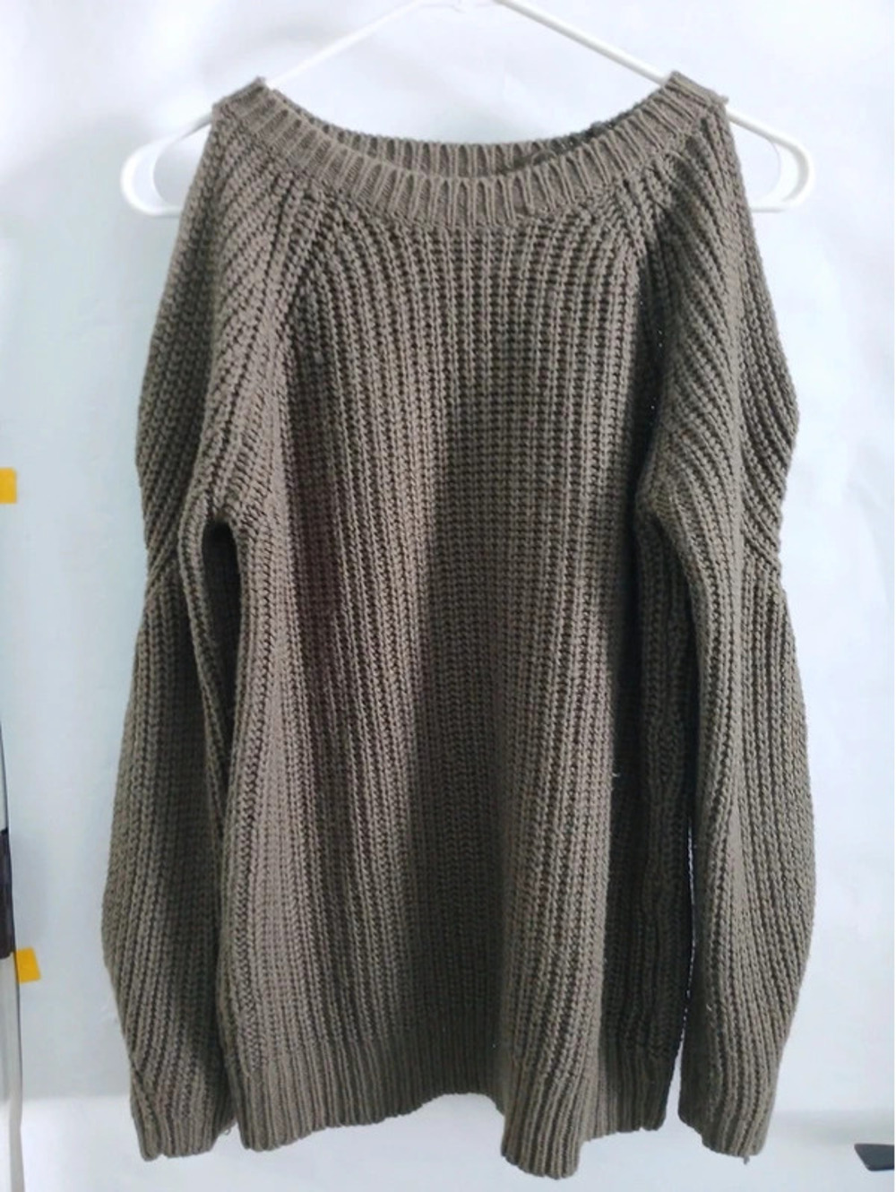 Girls woman size Small khaki green sweater